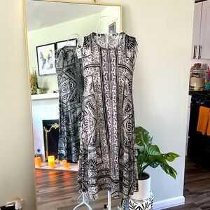 Style & Co. Black and White Geometric Midi Dress